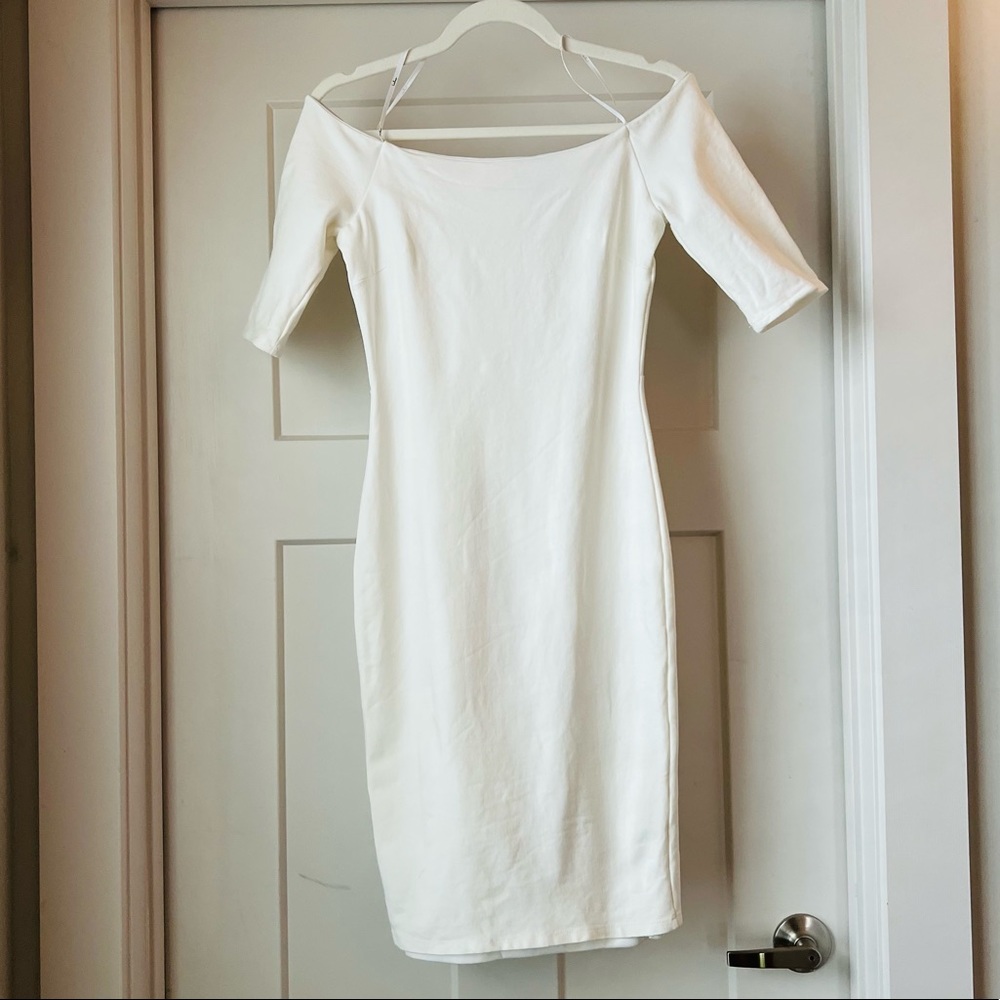 Lulu’s white, off the shoulder dress. Size small.